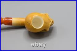 Skull Pipe By Adnan Block Meerschaum-NEW Handmade W CASE#578