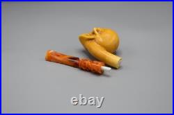 Skull Pipe By Adnan Block Meerschaum-NEW Handmade W CASE#578