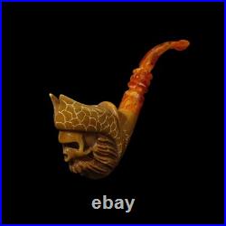 Skull davy jones Block Meerschaum Pipe handmade smoking gift for pfeife with bx