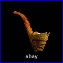 Skull davy jones Block Meerschaum Pipe handmade smoking gift for pfeife with bx