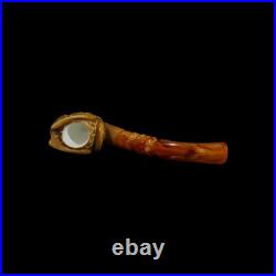 Skull davy jones Block Meerschaum Pipe handmade smoking gift for pfeife with bx