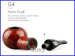 Smoker Briar Smoking Pipes Big Tobacco Pipe Italian Design 9MM Filters Gifts Set
