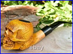 Smoking Pipe Human Skull Tobacco Bowl with 9mm Filter made of Pear Wood by KAF