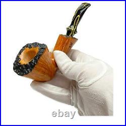 Pear wood tobacco smoking pipe stand rack "Arch #5" for 5 pipes 