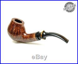 Smoking Pipes Wooden Carved Collectible (Bent apple with tiger swirl ring stem)