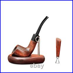 Smoking tobacco handmade wooden pipe set with tamper and stand Sherlock style