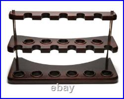 Smoking tobacco pipe stand wooden rack handmade display for 11 bowls Solid wood