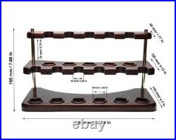 Smoking tobacco pipe stand wooden rack handmade display for 11 bowls Solid wood