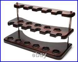 Smoking tobacco pipe stand wooden rack handmade display for 11 bowls Solid wood