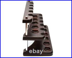 Smoking tobacco pipe stand wooden rack handmade display for 11 bowls Solid wood