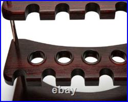Smoking tobacco pipe stand wooden rack handmade display for 11 bowls Solid wood