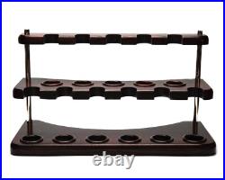Smoking tobacco pipe stand wooden rack handmade display for 11 bowls Solid wood