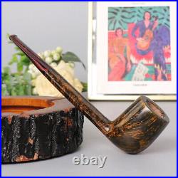 Smooth Canadian Pipe Handcrafted Wooden Briar Pipe Cumberland Stem Tobacco Pipe