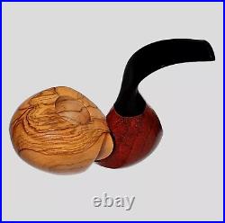 Smooth Freehand Olive Wood-brich Smoking Pipe Kit-hortig-tobacco Smoking Pipe