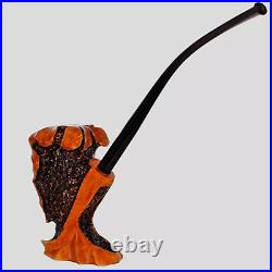 Smooth Rusticated Sculptural Tobacco Freehand Smoking Pipe-golden Briar Pipe