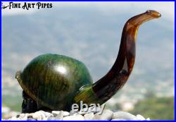 Soldier Skull with Steel Helmet Briar Wood Tobacco Pipe M-014 by Oguz Simsek
