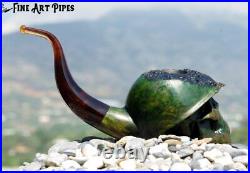 Soldier Skull with Steel Helmet Briar Wood Tobacco Pipe M-014 by Oguz Simsek