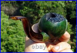 Soldier Skull with Steel Helmet Briar Wood Tobacco Pipe M-014 by Oguz Simsek