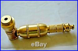 Solid Brass Metal Smoking Pipe With Chamber And 5 3/4 screens