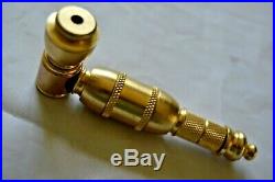 Solid Brass Metal Smoking Pipe With Chamber And 5 3/4 screens