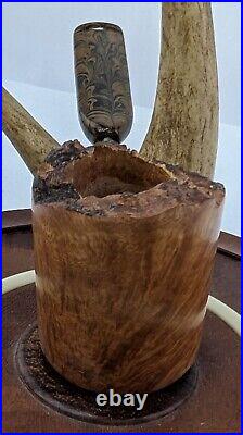 Stainless And Briar Straight Grain Poker Tobacco Smoking Pipe by Whitaker Werks