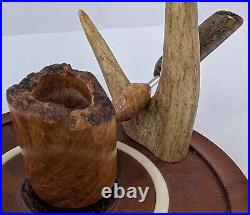 Stainless And Briar Straight Grain Poker Tobacco Smoking Pipe by Whitaker Werks
