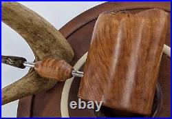 Stainless And Briar Straight Grain Poker Tobacco Smoking Pipe by Whitaker Werks