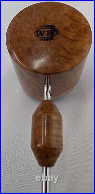 Stainless And Briar Straight Grain Poker Tobacco Smoking Pipe by Whitaker Werks