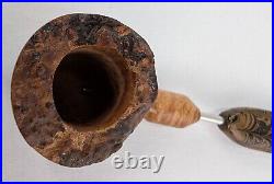 Stainless And Briar Straight Grain Poker Tobacco Smoking Pipe by Whitaker Werks