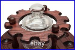 Stand Rack Round Shape for 12 Smoking Pipes Glass Tobacco Jar Humidor Holder KAF
