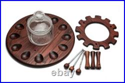 Stand Rack Round Shape for 12 Smoking Pipes Glass Tobacco Jar Humidor Holder KAF