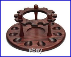 Stand Rack Round Shape for 12 Smoking Pipes Glass Tobacco Jar Humidor Holder KAF