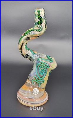 Stand Up Bubbler Cane Glass Color Changing Tobacco Pipe Handmade Thick OVG USA