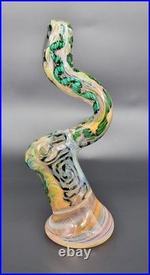 Stand Up Bubbler Cane Glass Color Changing Tobacco Pipe Handmade Thick OVG USA