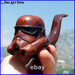 Stormtrooper Helmet Briar Wood Tobacco Pipe Bust M-075d by Oguz Simsek