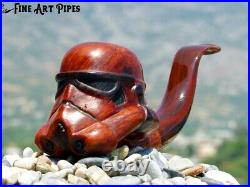 Stormtrooper Helmet Briar Wood Tobacco Pipe Bust M-075d by Oguz Simsek