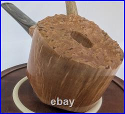 Straight Grain Pot Shaped Briar Smoking Pipe withEbonite Stem by Whitaker Werks