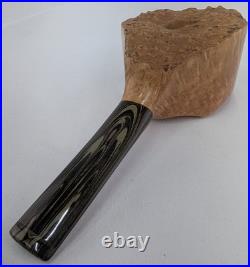 Straight Grain Pot Shaped Briar Smoking Pipe withEbonite Stem by Whitaker Werks