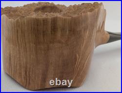 Straight Grain Pot Shaped Briar Smoking Pipe withEbonite Stem by Whitaker Werks