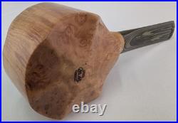 Straight Grain Pot Shaped Briar Smoking Pipe withEbonite Stem by Whitaker Werks
