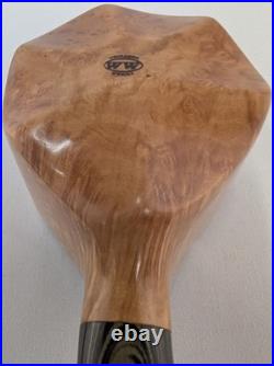 Straight Grain Pot Shaped Briar Smoking Pipe withEbonite Stem by Whitaker Werks