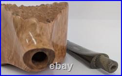 Straight Grain Pot Shaped Briar Smoking Pipe withEbonite Stem by Whitaker Werks