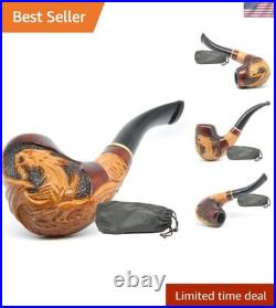 Stylish Egg-Shaped Tobacco Pipe Hand-Carved, 9mm Filter, Dragon Design