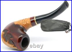 Stylish Egg-Shaped Tobacco Pipe Hand-Carved, 9mm Filter, Dragon Design