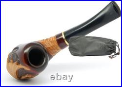 Stylish Egg-Shaped Tobacco Pipe Hand-Carved, 9mm Filter, Dragon Design