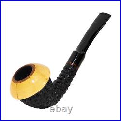 TOM ELTANG Rusticated calabash with Boxwood Tobacco Smoking Pipe