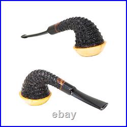 TOM ELTANG Rusticated calabash with Boxwood Tobacco Smoking Pipe