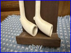 Tobacco Clay Tavern pipe shelf smoking White colonial Pottery Wood 16