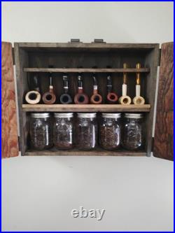 Tobacco Pipe Cabinet Wall Mount New And Reclaimed Wood. 8 Pipe, Tobacco Shelf