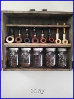 Tobacco Pipe Cabinet Wall Mount New And Reclaimed Wood. 8 Pipe, Tobacco Shelf